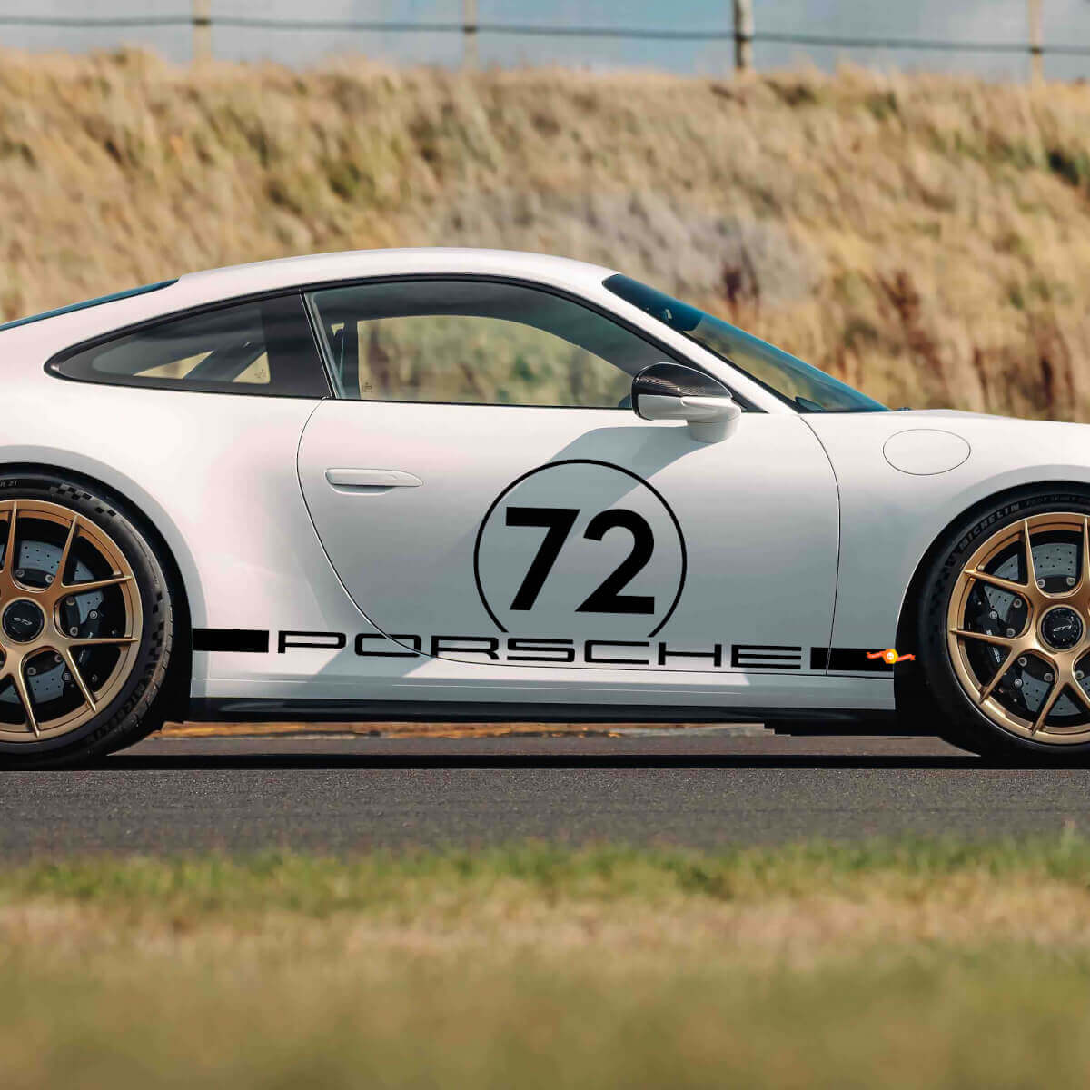 Adesivo Laterale in Vinile Stile Racing 72 per Porsche 911 GT3
