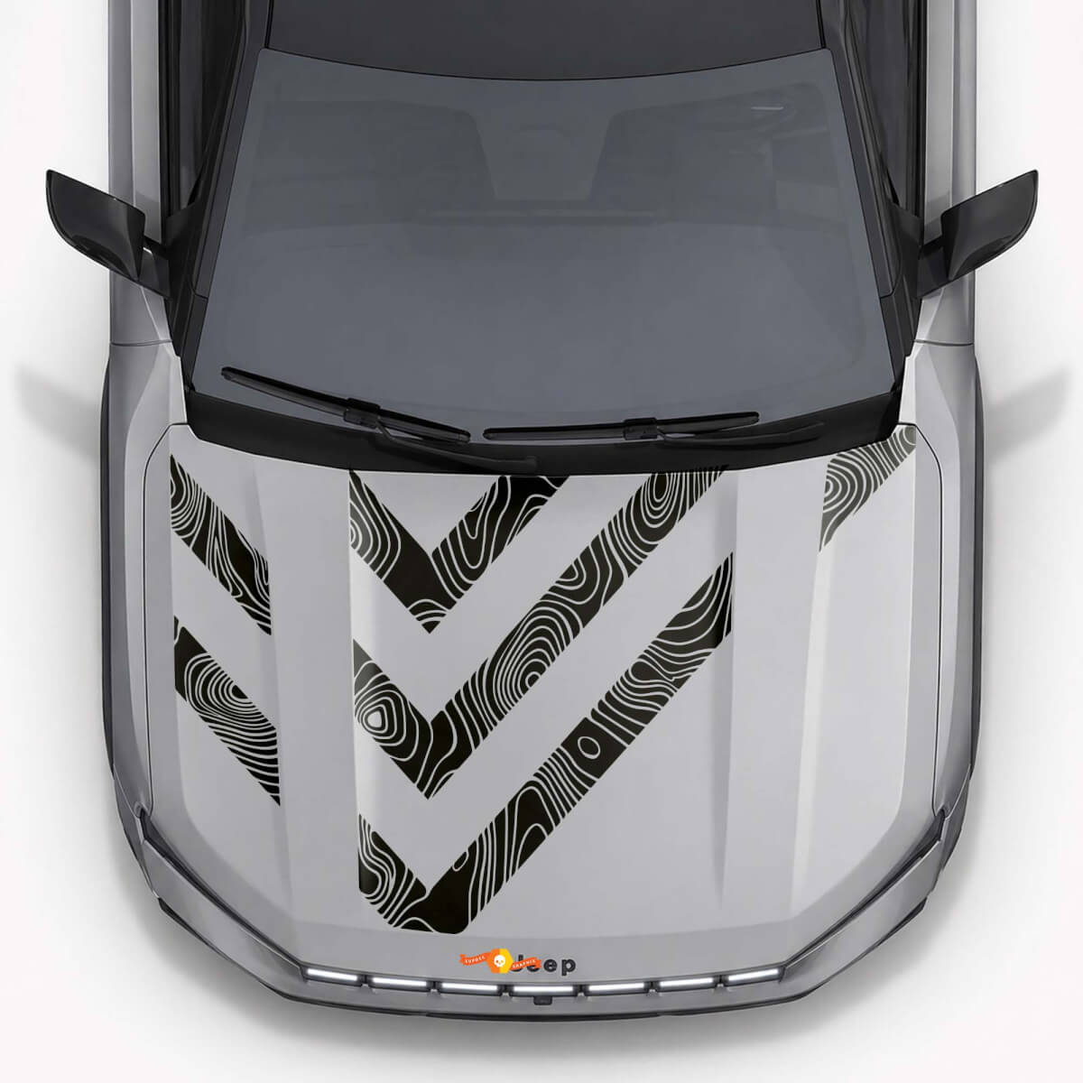 Adesivo Vinilico con Strisce sul Cofano in Stile Topografico per Jeep Compass 2026