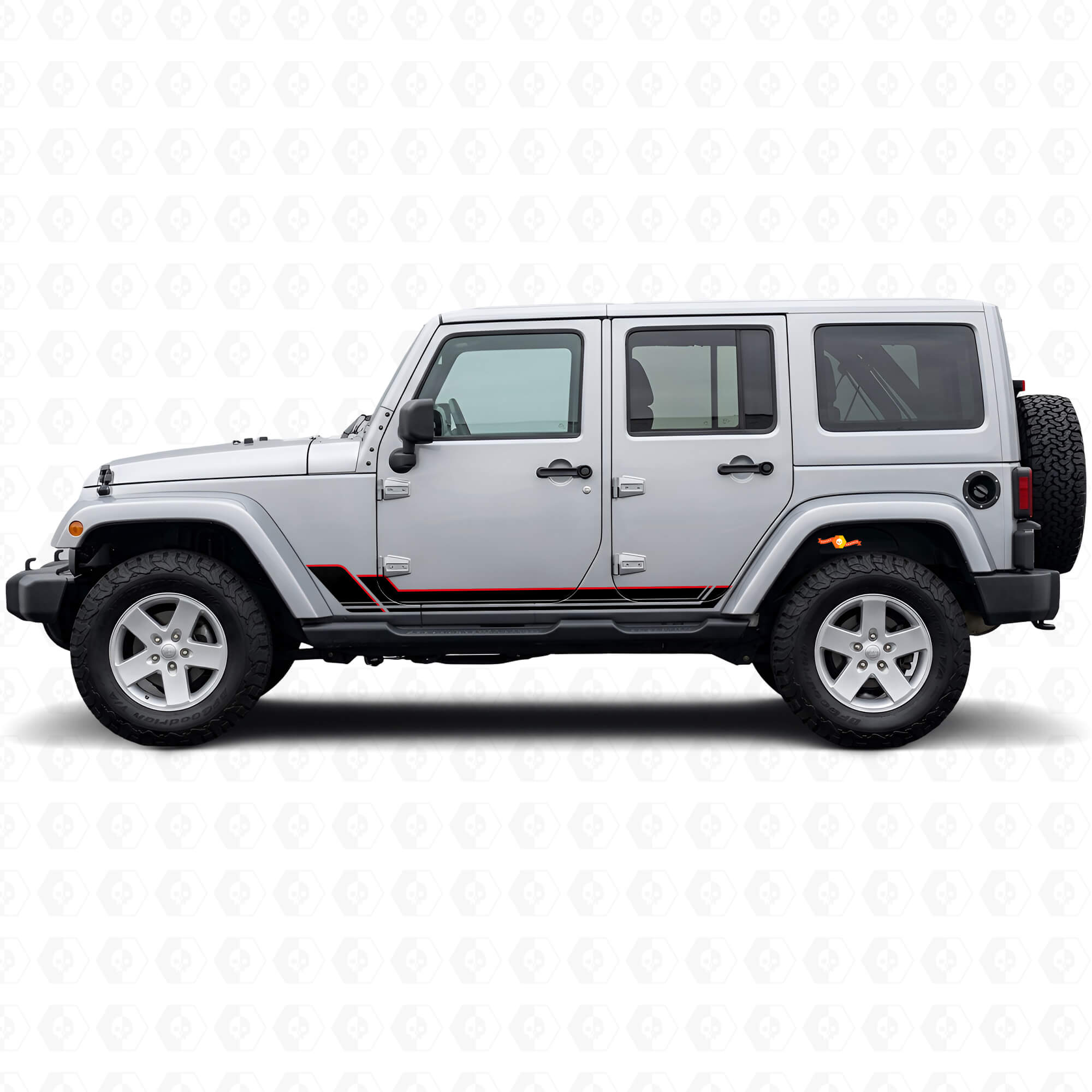 Adesivo in vinile a due strisce per modanatura per Jeep Wrangler JK 2007-2018