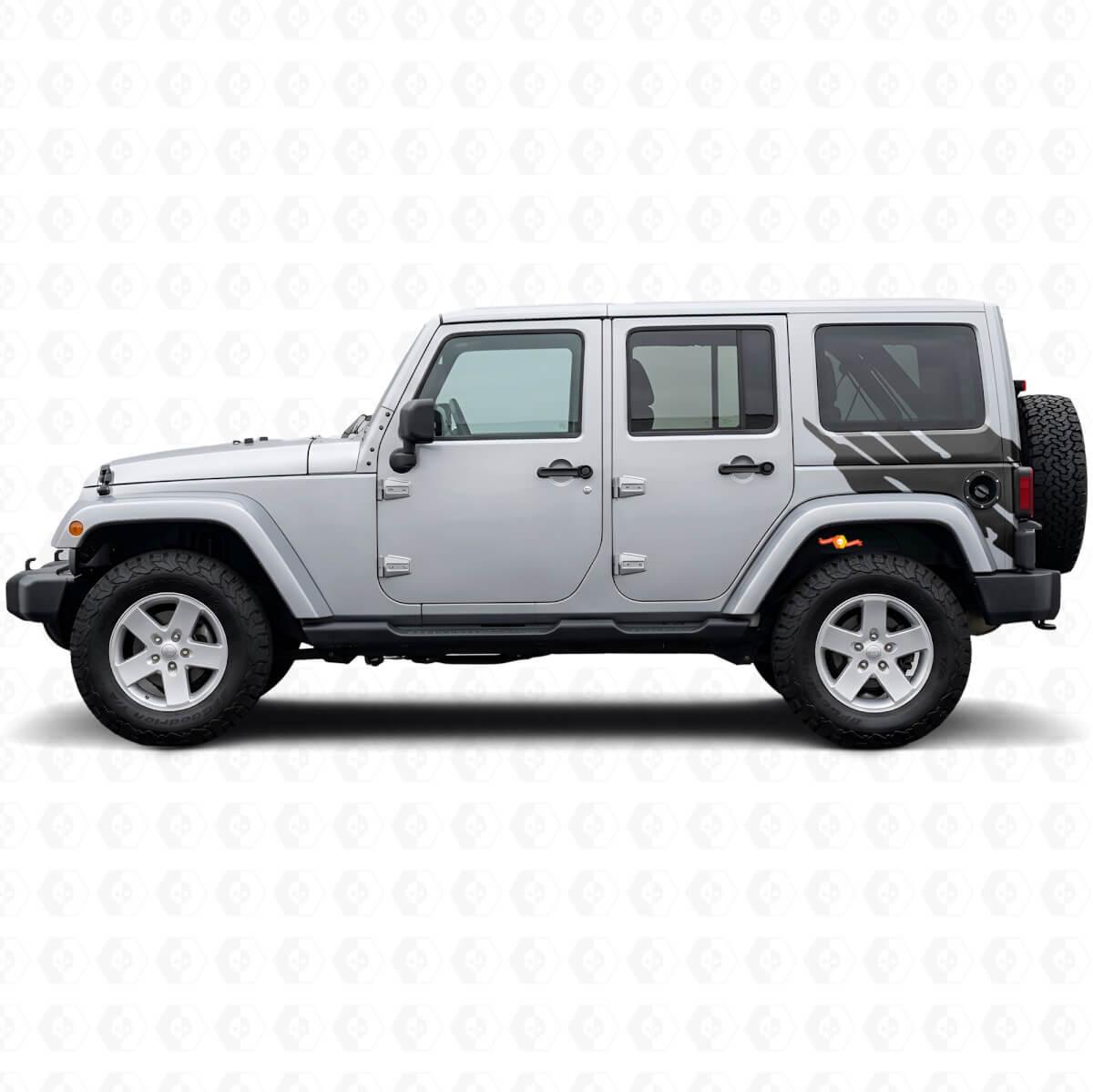 Adesivo in vinile grafico schizzi di fango posteriore per Jeep Wrangler JK 2007-2018