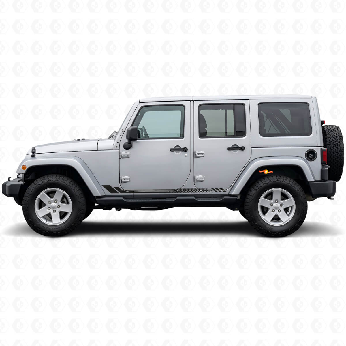 Adesivo laterale a strisce a nido d'ape per Jeep Wrangler JK 2007-2018