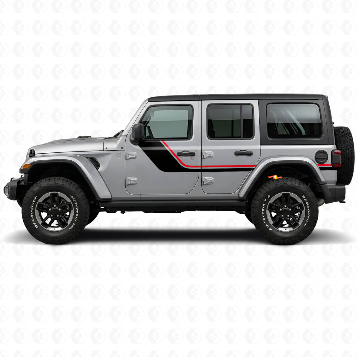 Adesivo laterale a strisce gemelle per Jeep Wrangler JL 2018+