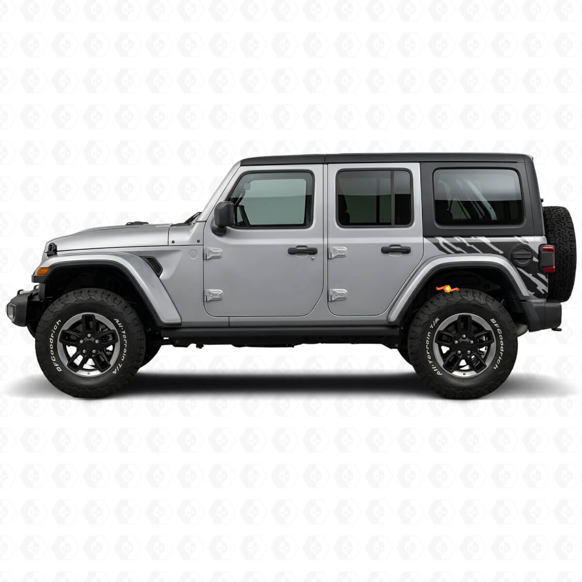 Adesivo in Vinile Grafica Spruzzo di Fango Laterale Posteriore per Jeep Wrangler JL 2018+