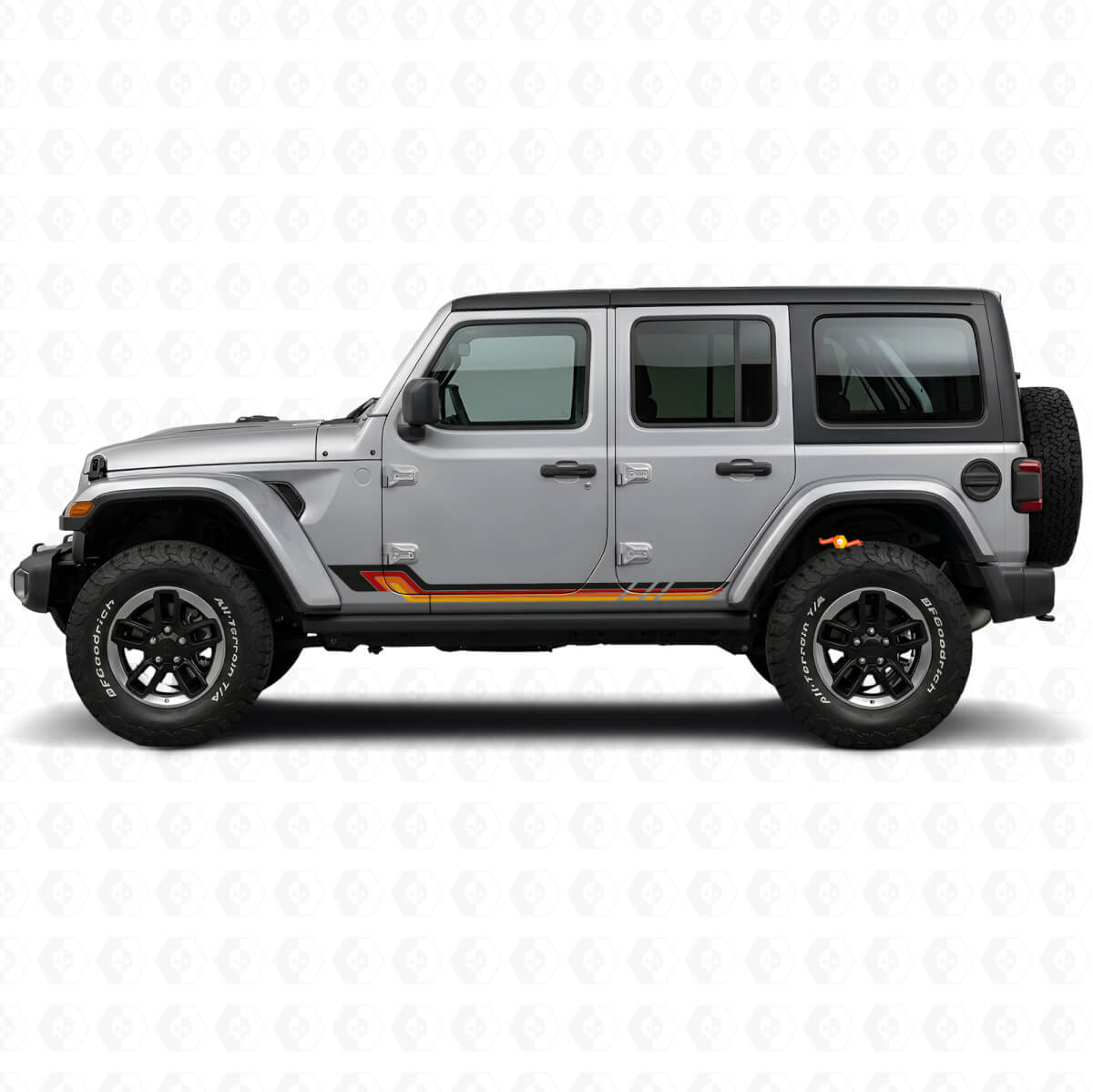 Adesivo in vinile con strisce laterali stile vintage per Jeep Wrangler JL 2018+