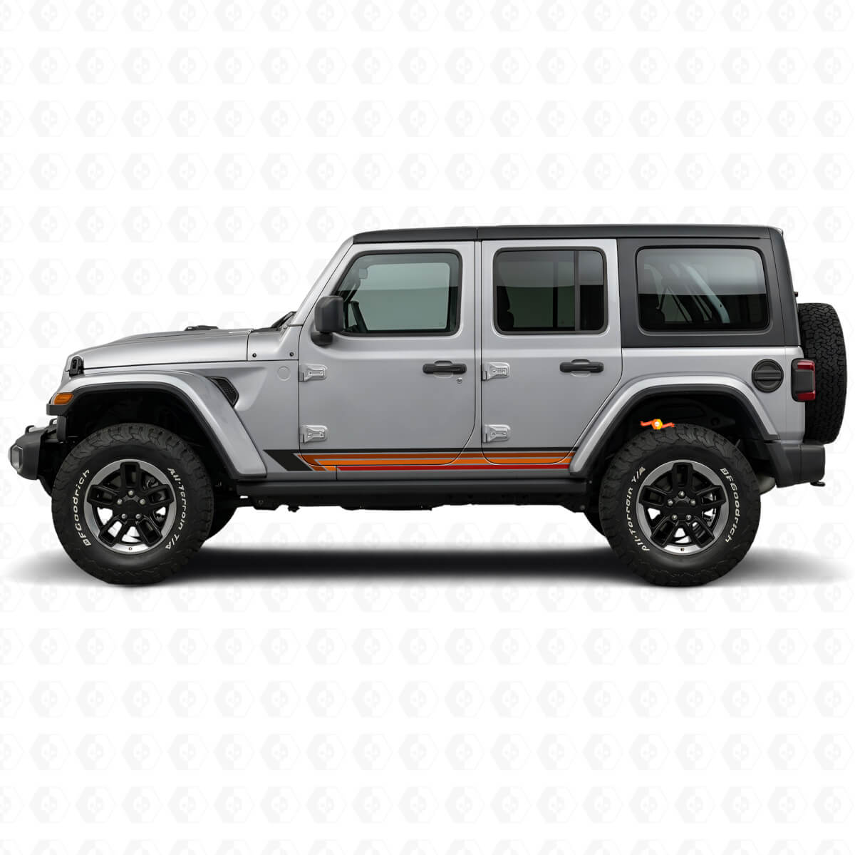 Strisce Laterali Dritte Vintage Adesivo Vinile per Jeep Wrangler JL 2018+