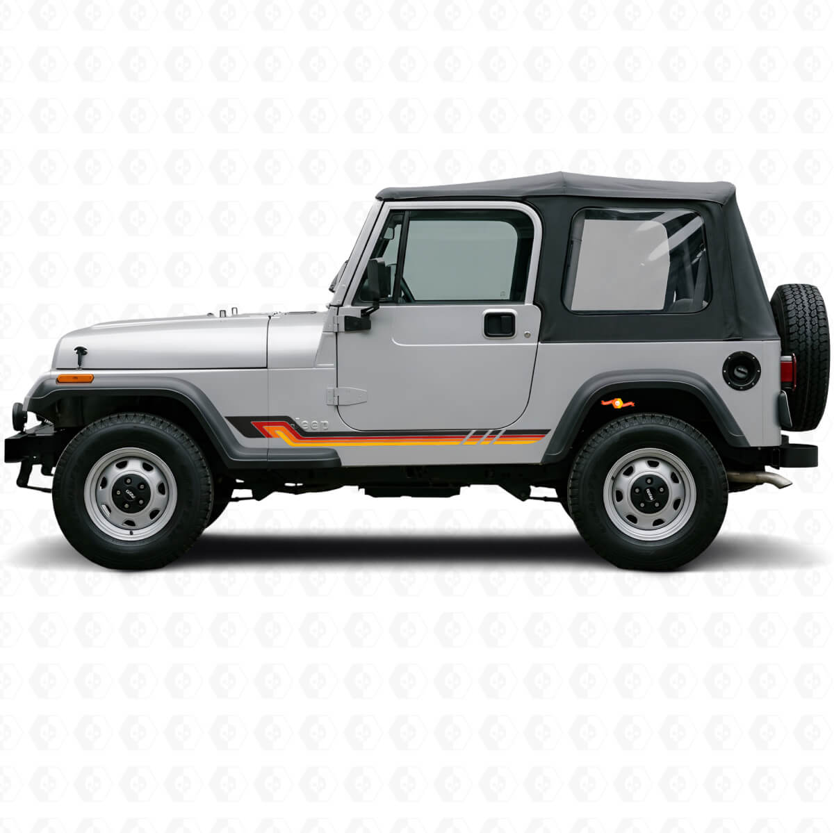Adesivo in Vinile a Strisce Laterali Stile Retrò per Jeep Wrangler YJ 1987-1995