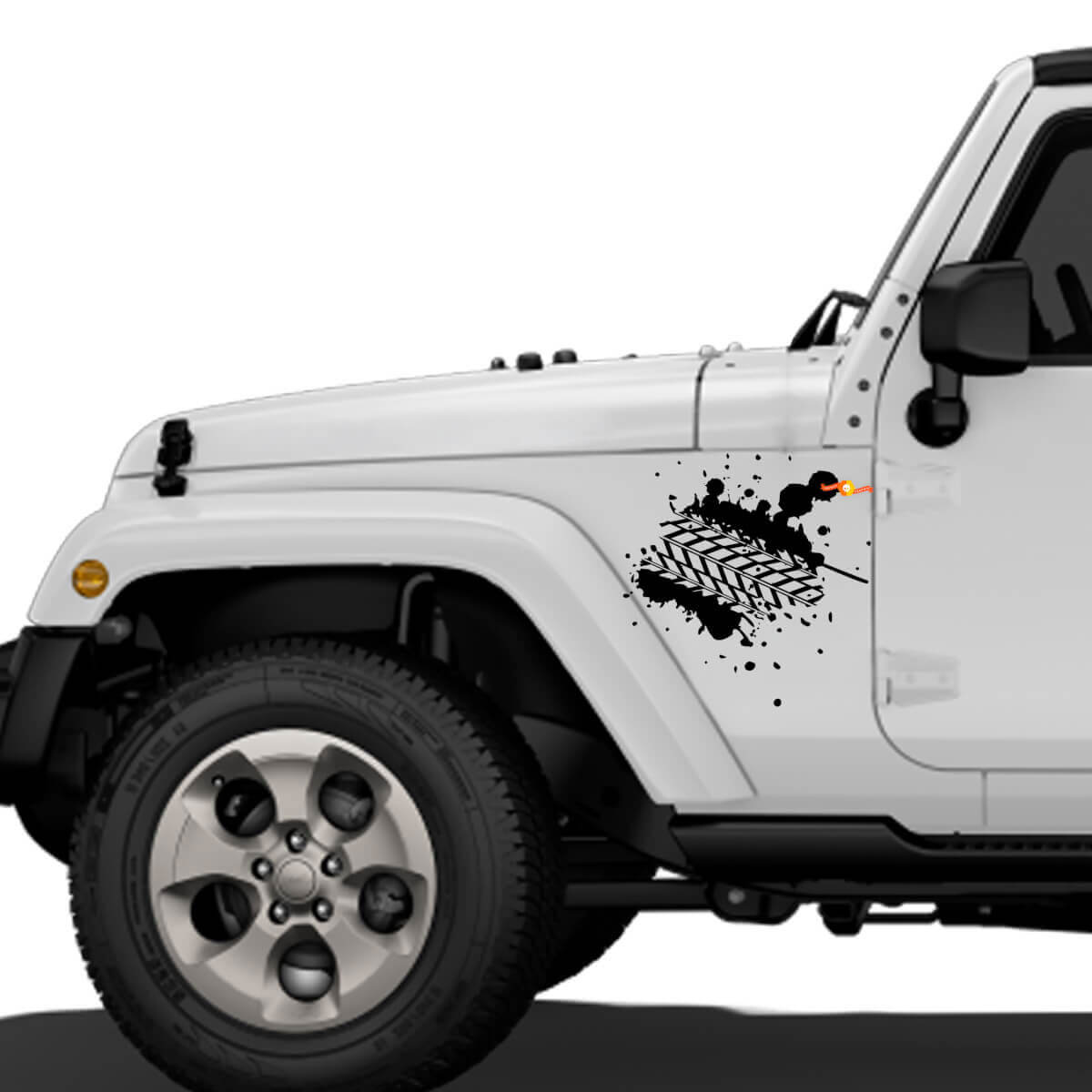 Adesivo in Vinile con Tracce di Pneumatici Fangosi per parafango Jeep Wrangler Rubicon Renegade