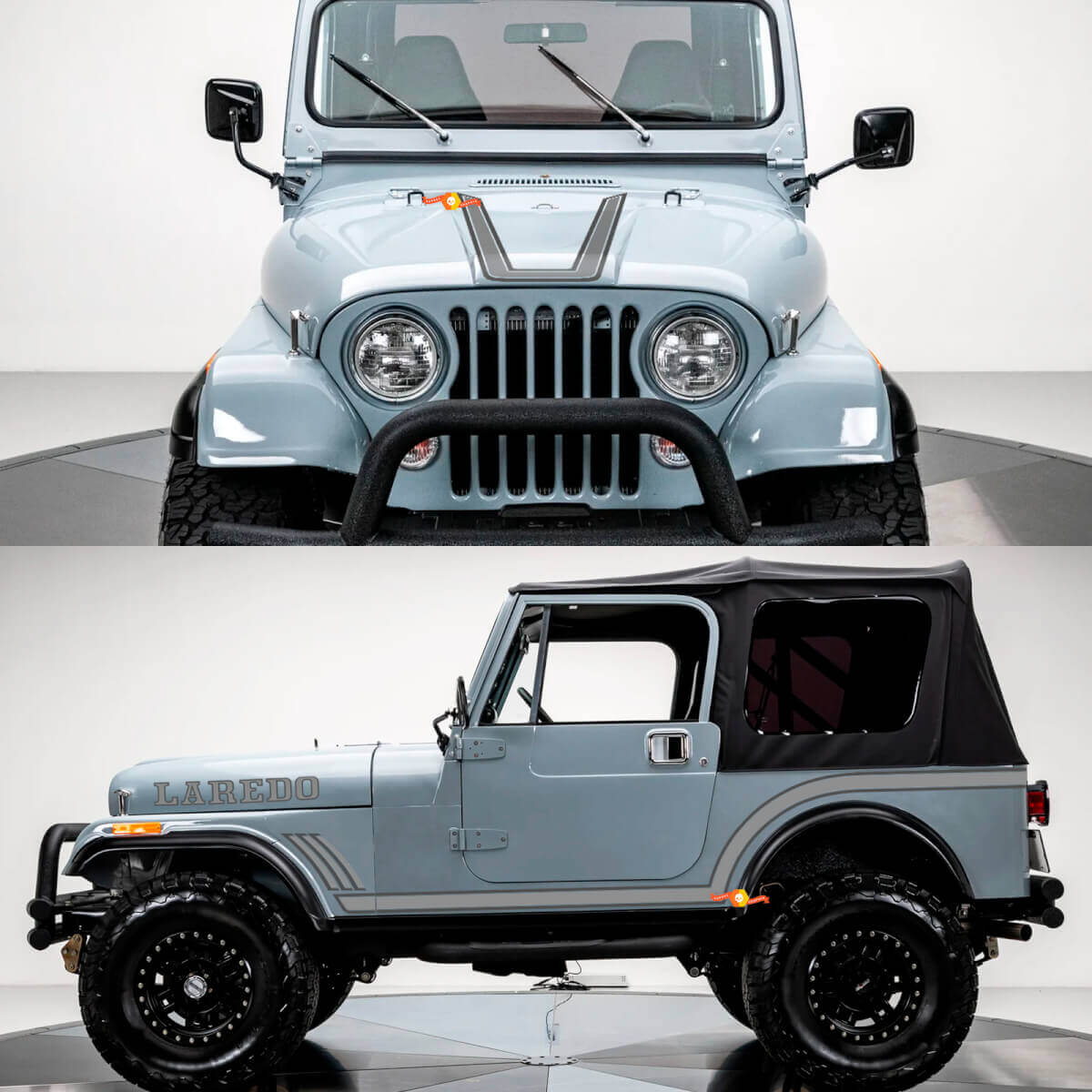 Kit di Grafiche Laredo Adesivi in Vinile per Jeep Wrangler Rubicon CJ7