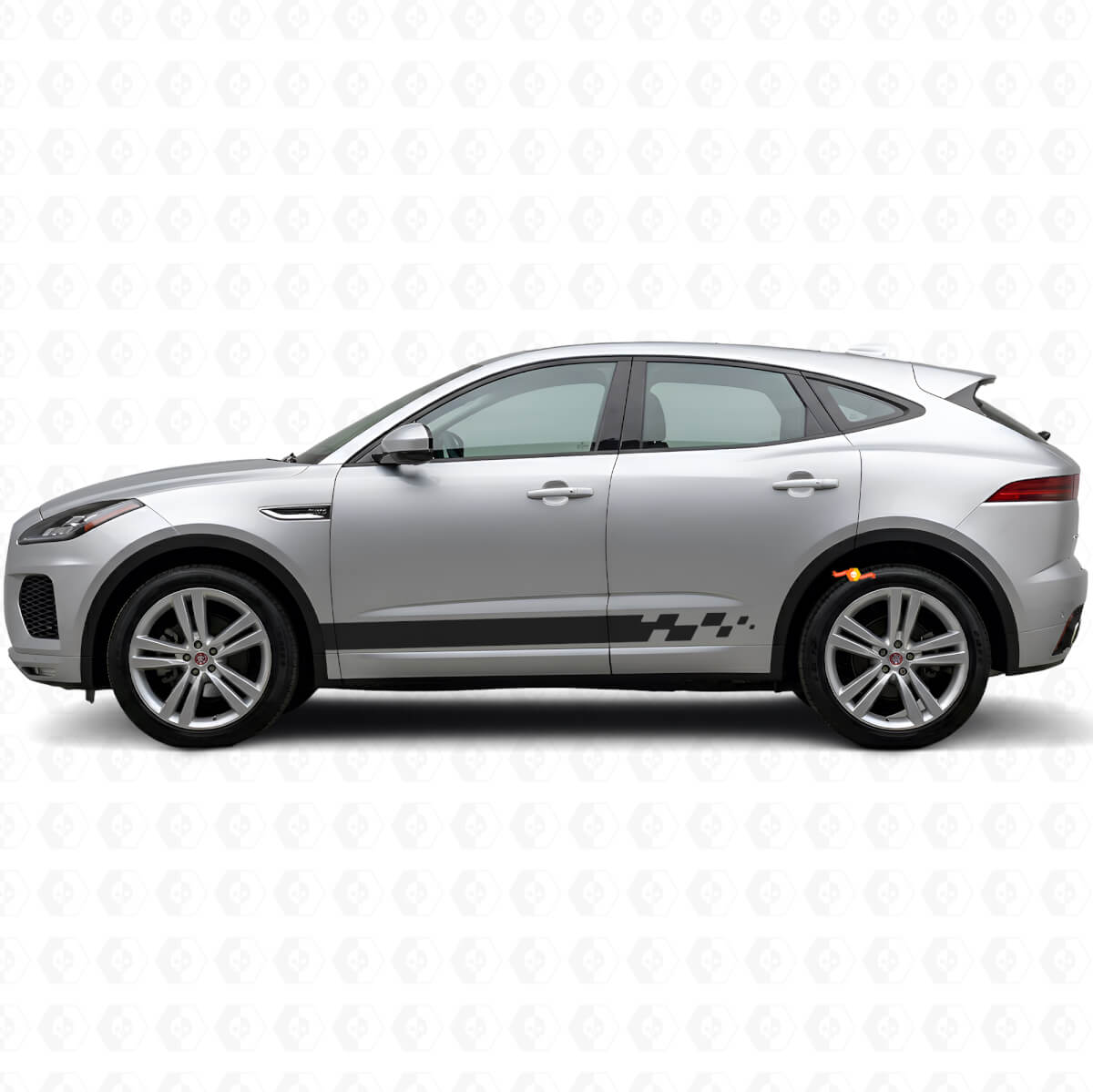 Kit Adesivi in Vinile con Strisce Laterali a Scacchi per Jaguar E-Pace 2017-2022