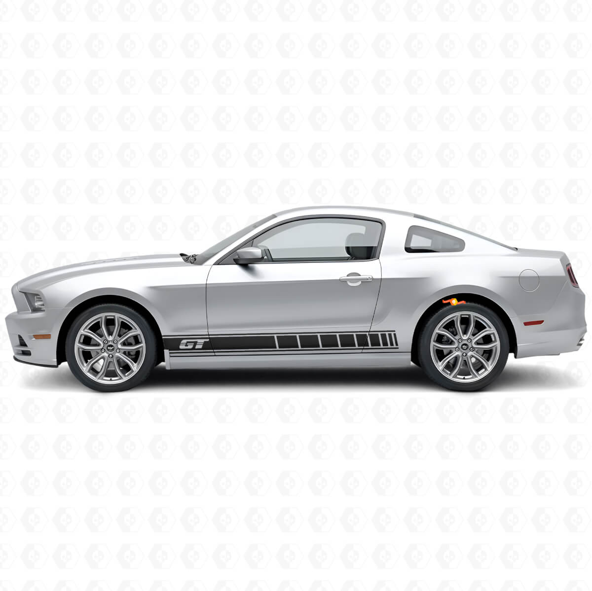 Kit Adesivi in Vinile con Strisce per Battitacco Logo GT per Musclecar Musclecarmodel 2010-2014