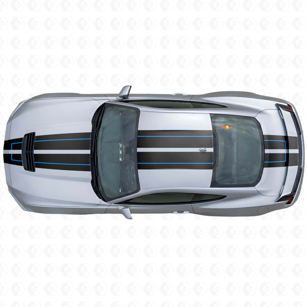 Kit di adesivi vinilici laterali integrali a strisce da corsa per Musclecar Musclecarmodel 2024-26
