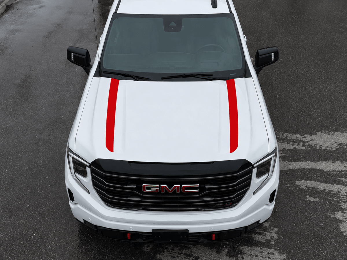 2 Strisce Cofano Per GMC Sierra 1500 AT4X Adesivo in Vinile Decalcomania per Grafica GMC Sierra