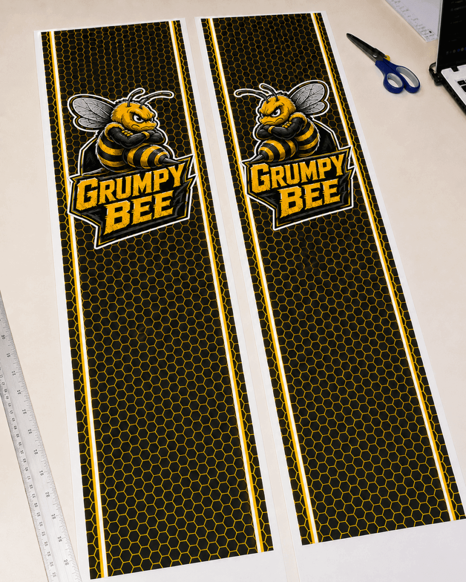 Adesivi Stripe a Nido d'Ape Grumpy Bee per il Lato del Letto Dodge Ram 1500 2500