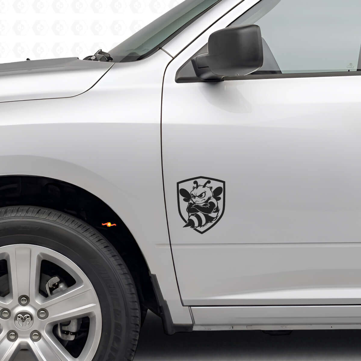 Set di Adesivi Laterali in Vinile Scudo Ape Brusca per Dodge Ram 1500-3500