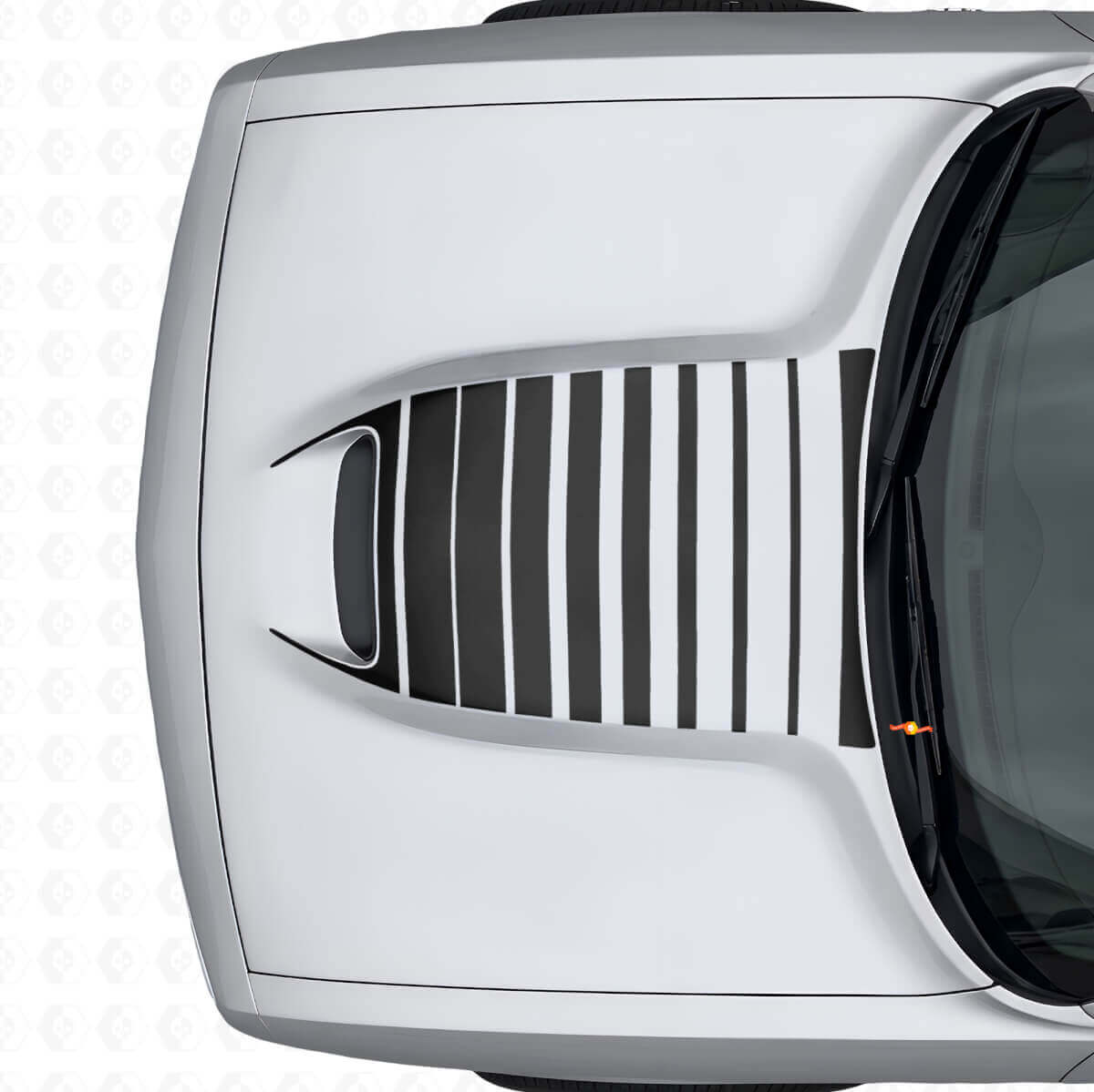 Strisce Adesive in Vinile per Ventilazione Cofano Strobe per Dodge Challenger 2015+