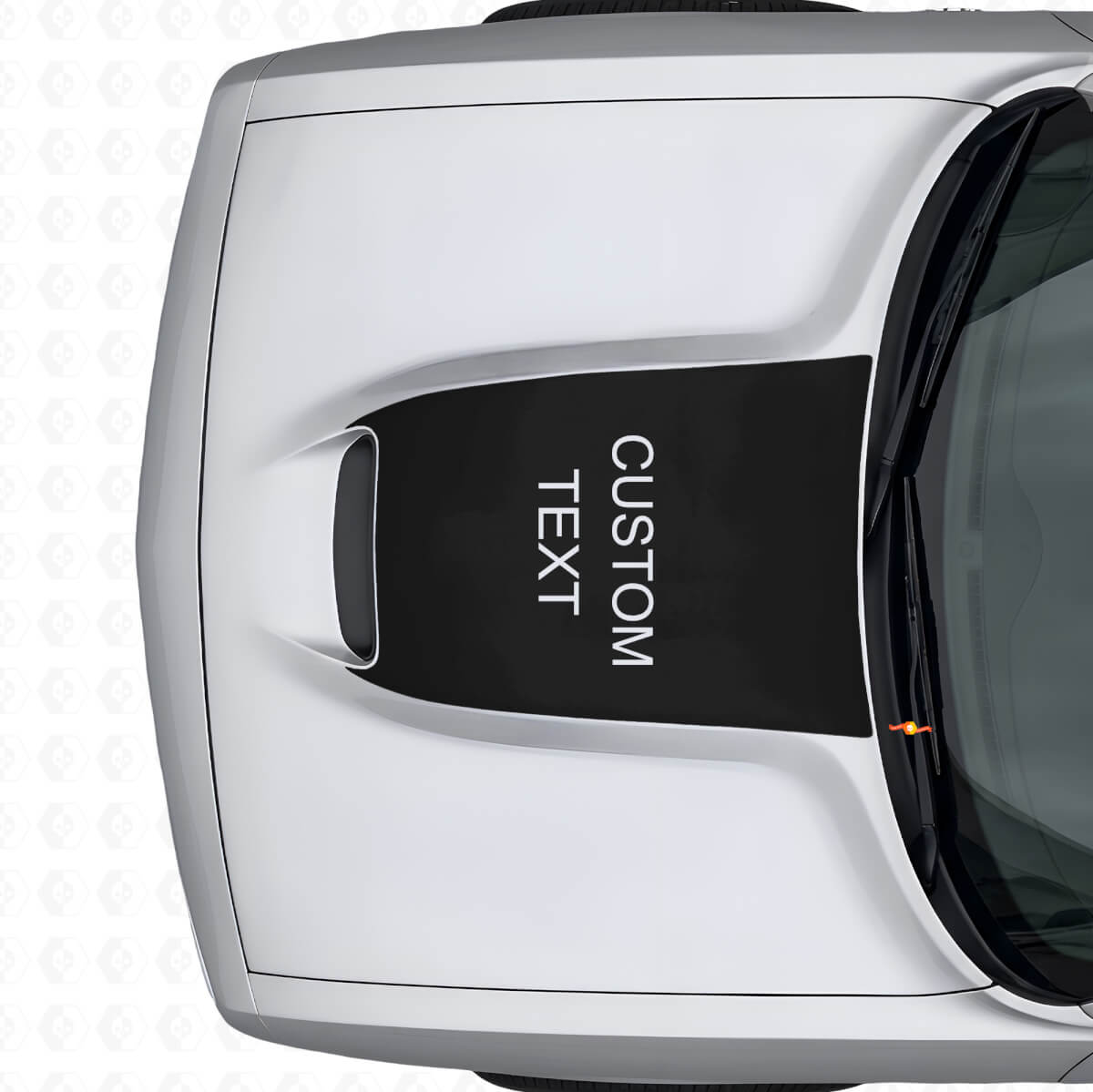 Adesivo in vinile per cofano con lettering personalizzato blackout per Dodge Challenger 2015+