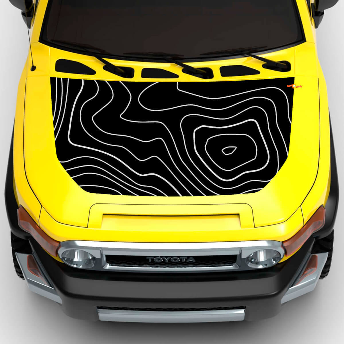 Kit di decalcomanie in vinile per cofano e fiancate con mappa topografica per Toyota FJ Cruiser
