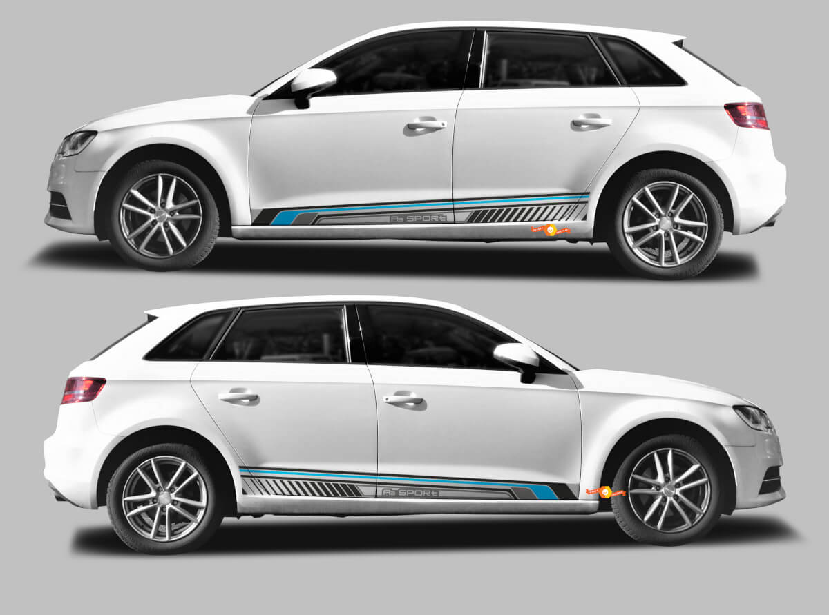 Kit Adesivi Vinile Strisce Laterali A3 Sport Techno Style per Audi A3 Sportback