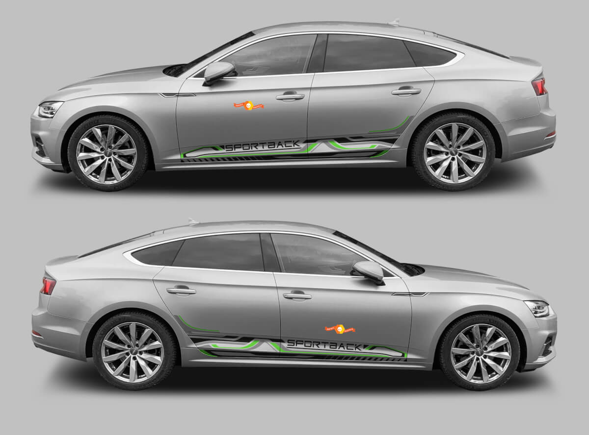 Kit Adesivi in Vinile Strisce Battitacco Sportback Techno Style per Audi A5
