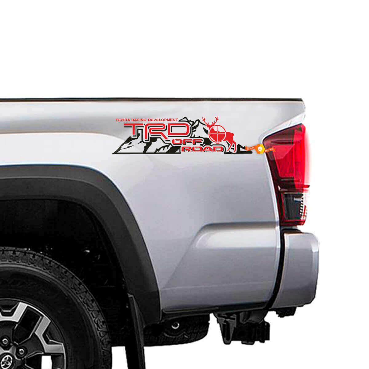 Set di Adesivi Laterali in Vinile TRD Off Road Mountain Deer Bed per Camion Toyota
