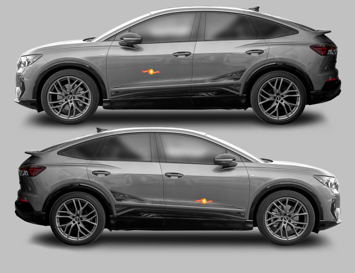 Kit di adesivi in vinile strisce laterali Accent per Audi Q4 Sportback E-Tron