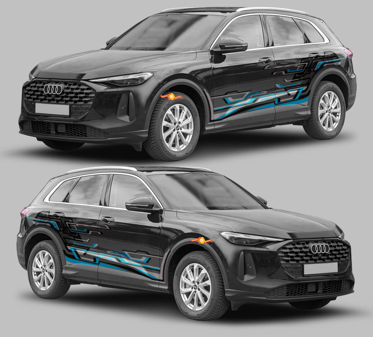 Kit adesivo in vinile con strisce laterali stile Techno intrecciato per Audi Q5