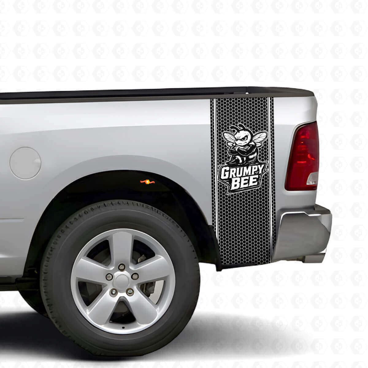 Kit di decalcomanie in vinile stile alveare Grumpy Bee per il comodino del camion Dodge Ram