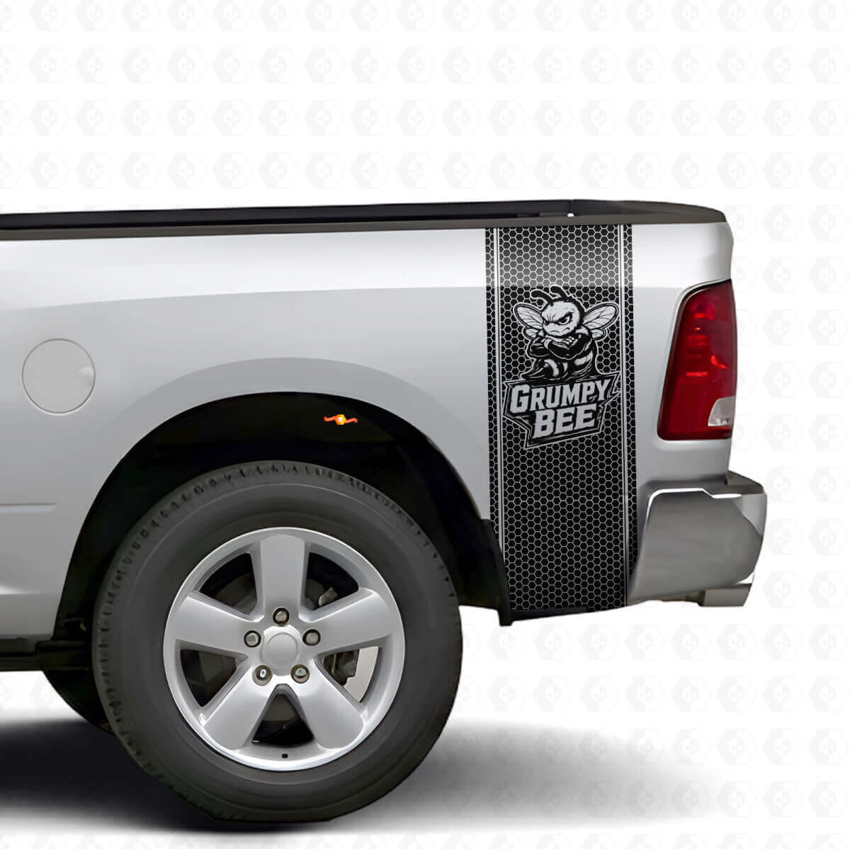 Kit adesivo in vinile a strisce stile nido d'ape Grumpy Bee per il comodino del camion Dodge Ram