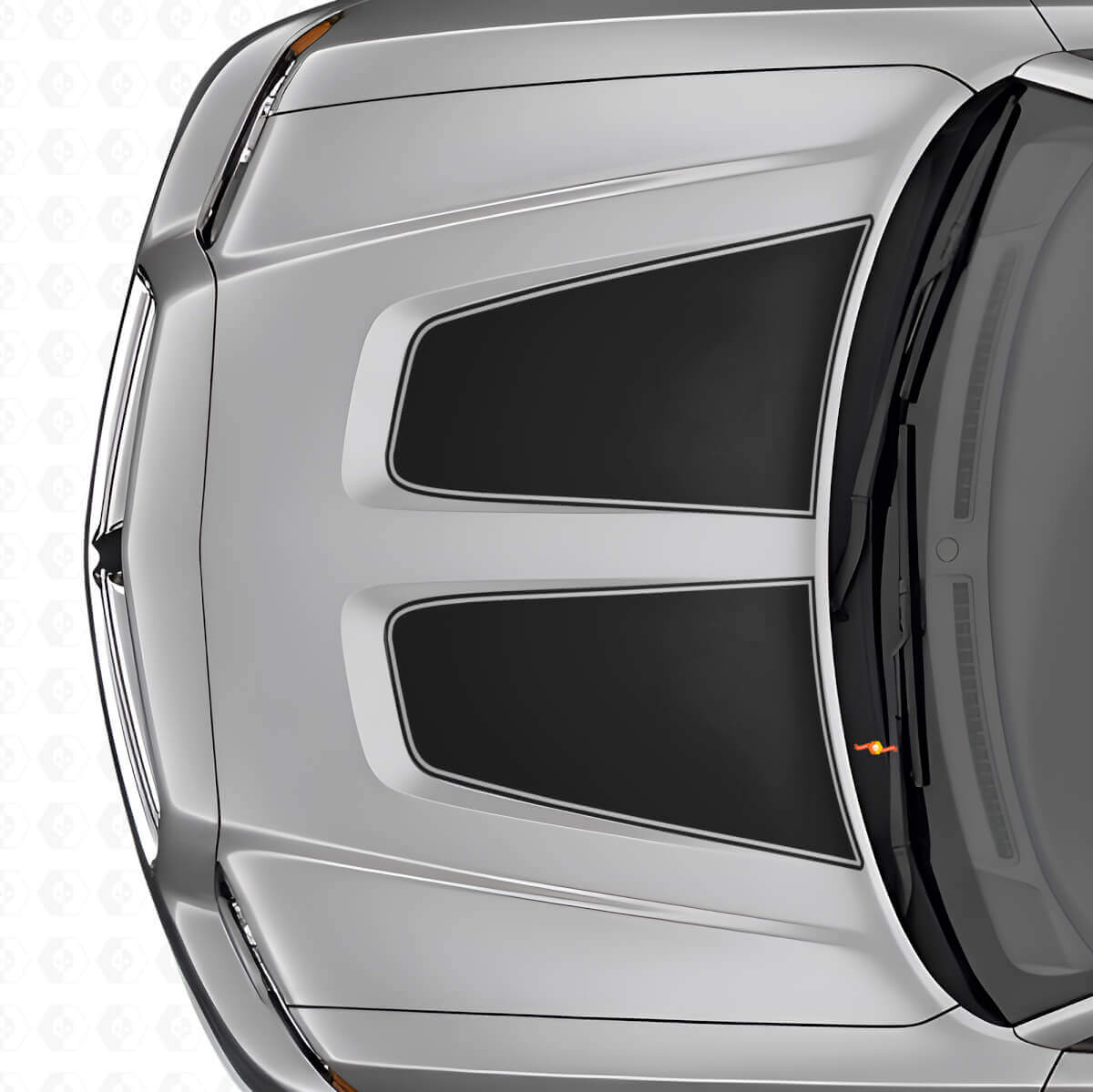 Set di Adesivi in Vinile con Strisce a Doppio Contorno Largo per Cofano per Dodge Charger