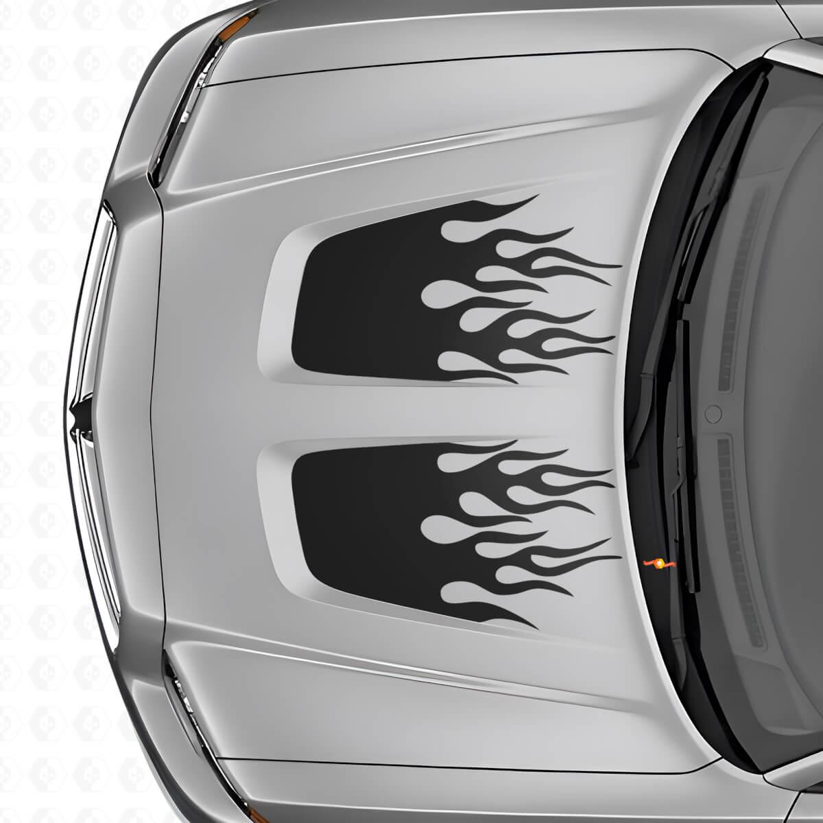 Set di Adesivi in Vinile a Doppia Striscia Stile Fiamma per Cofano per Dodge Charger