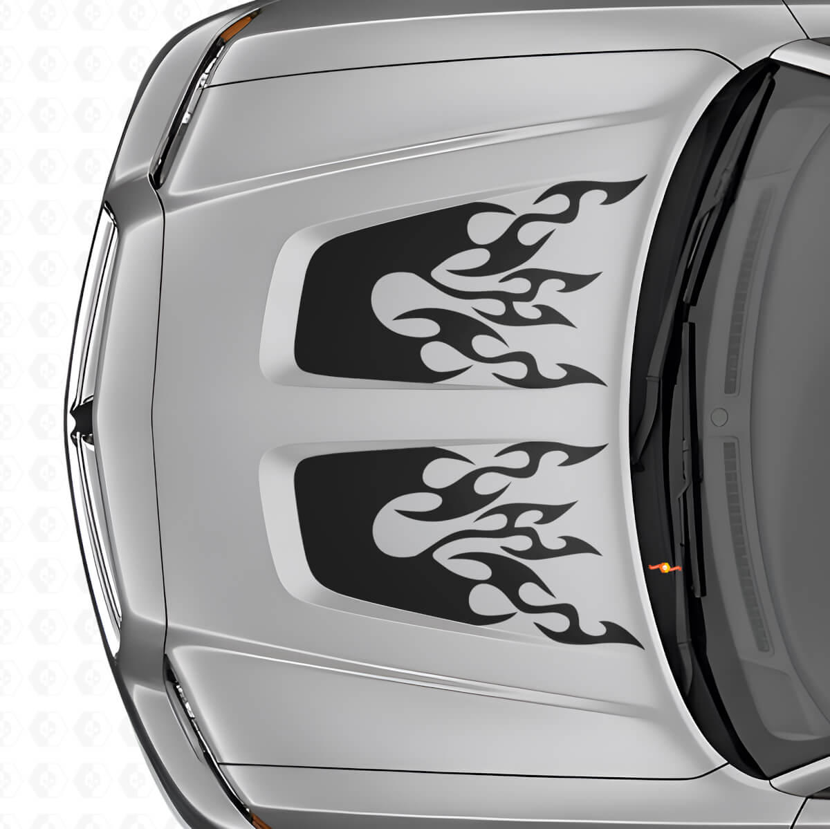 Kit di decalcomanie in vinile a doppia striscia stile fiamma per cofani Dodge Charger