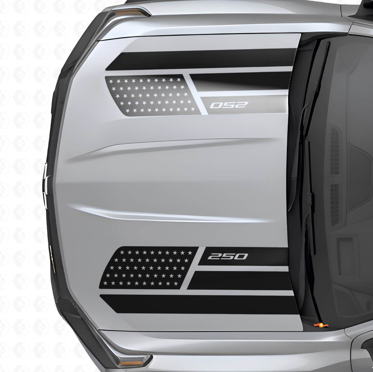 Set di adesivi in vinile a strisce per cofano in stile stelle e acciaio con bandiera USA per Chevrolet Colorado