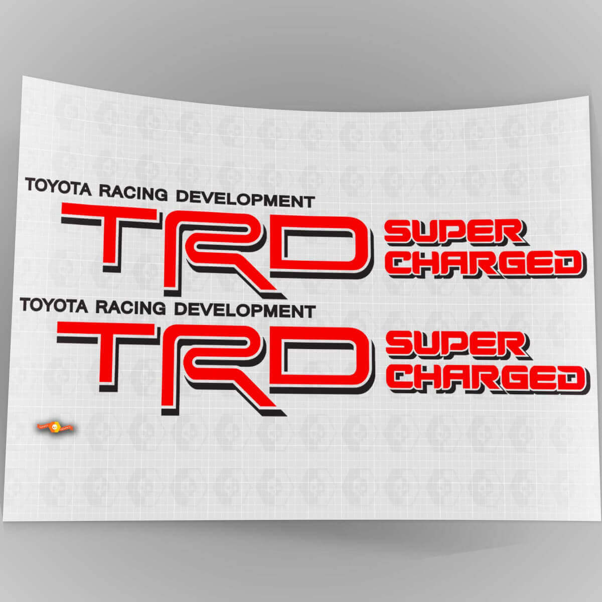 Coppia di Adesivi Laterali in Vinile Supercharged TRD per Toyota FJ Cruiser