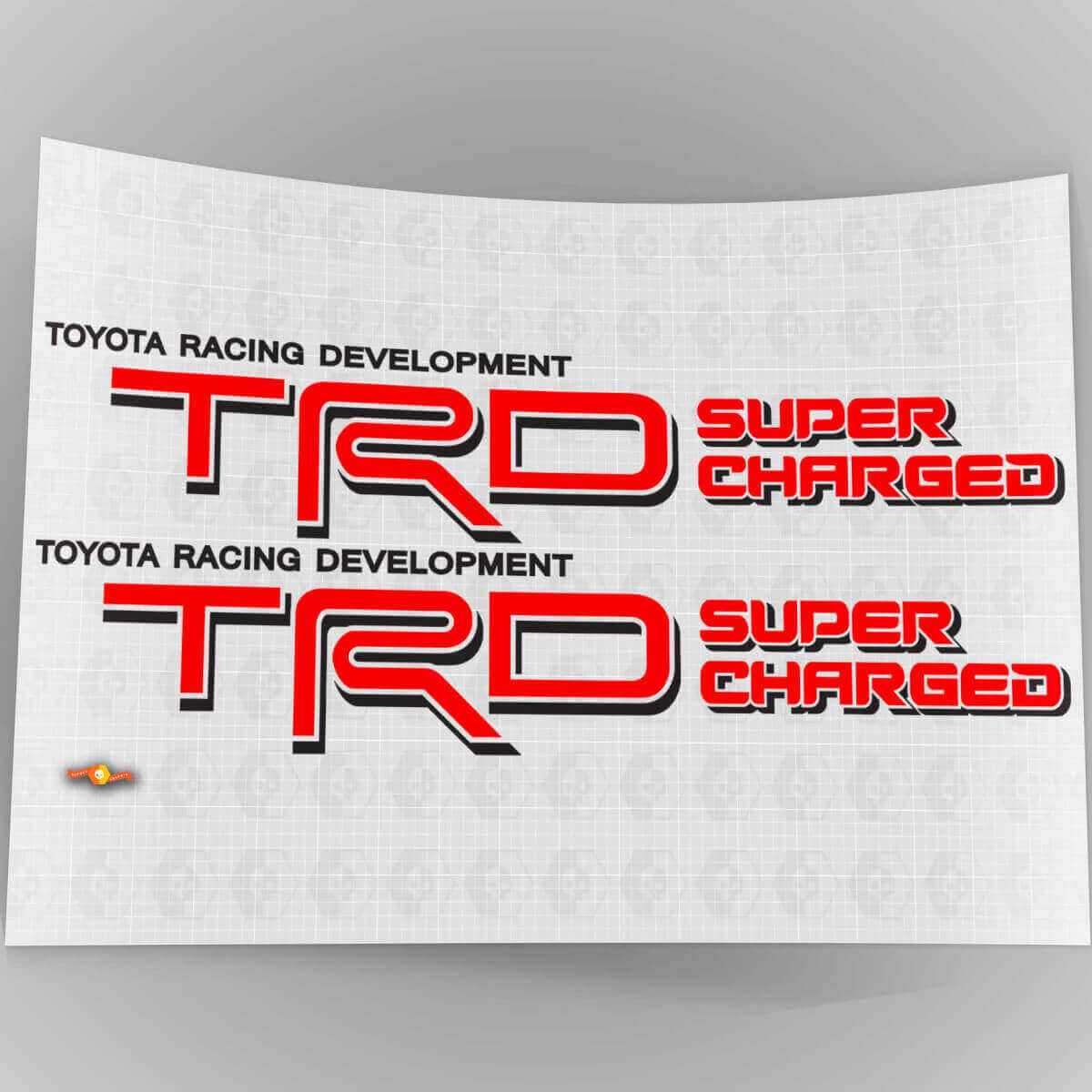 Coppia di Adesivi Laterali in Vinile Supercharged TRD per Toyota FJ Cruiser