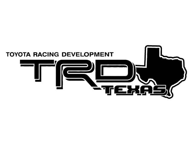 Coppia di Adesivi Laterali in Vinile Stile TRD Mappa del Texas per Auto Toyota