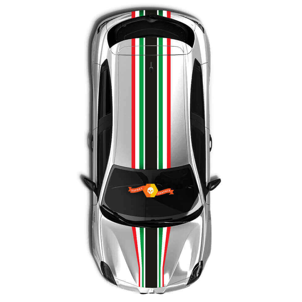 Kit di adesivi in vinile a strisce con motivo bandiera italiana per Alfa Romeo