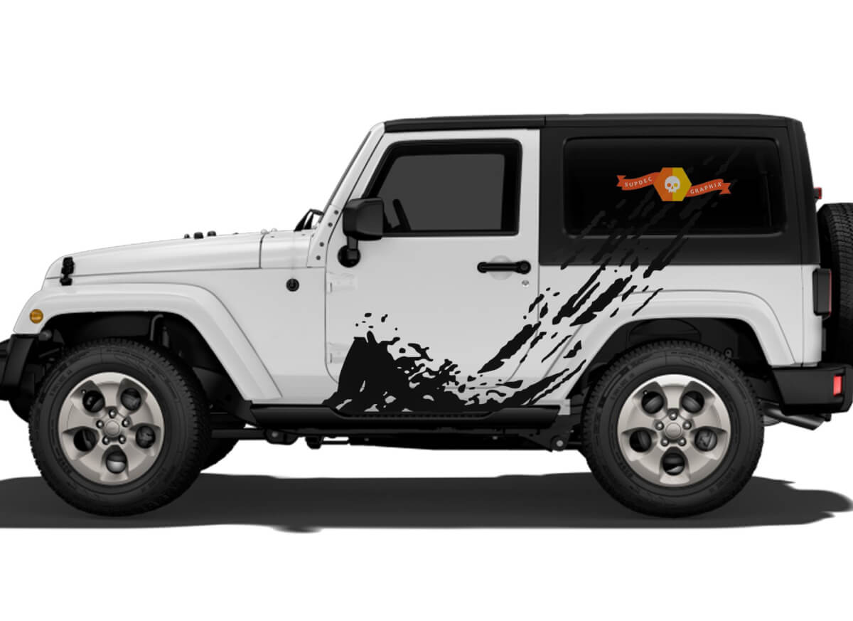 Adesivo Vinile Laterale Splash di Fango per Jeep Wrangler 2007-2027
