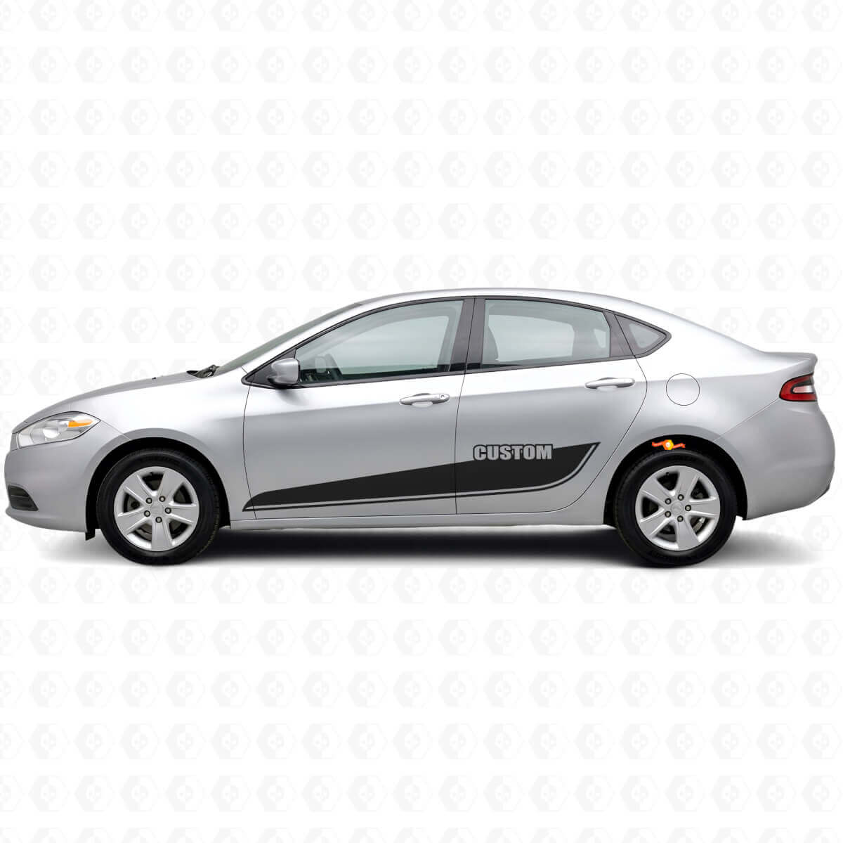 Kit di adesivi in vinile con contorno inferiore a strisce e lettere personalizzate per Dodge Dart