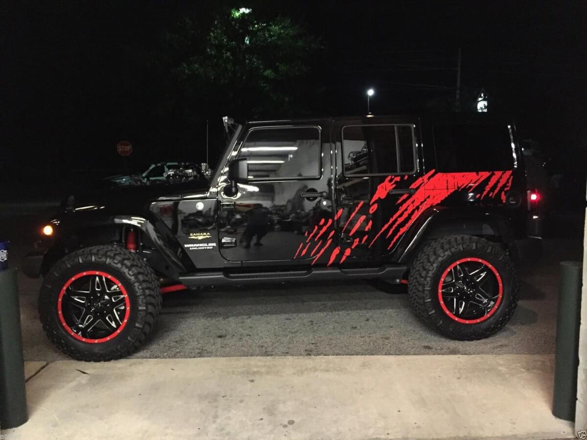 Kit di Adesivi in Vinile per Grafiche Laterali Antischizzi per Jeep Wrangler Unlimited