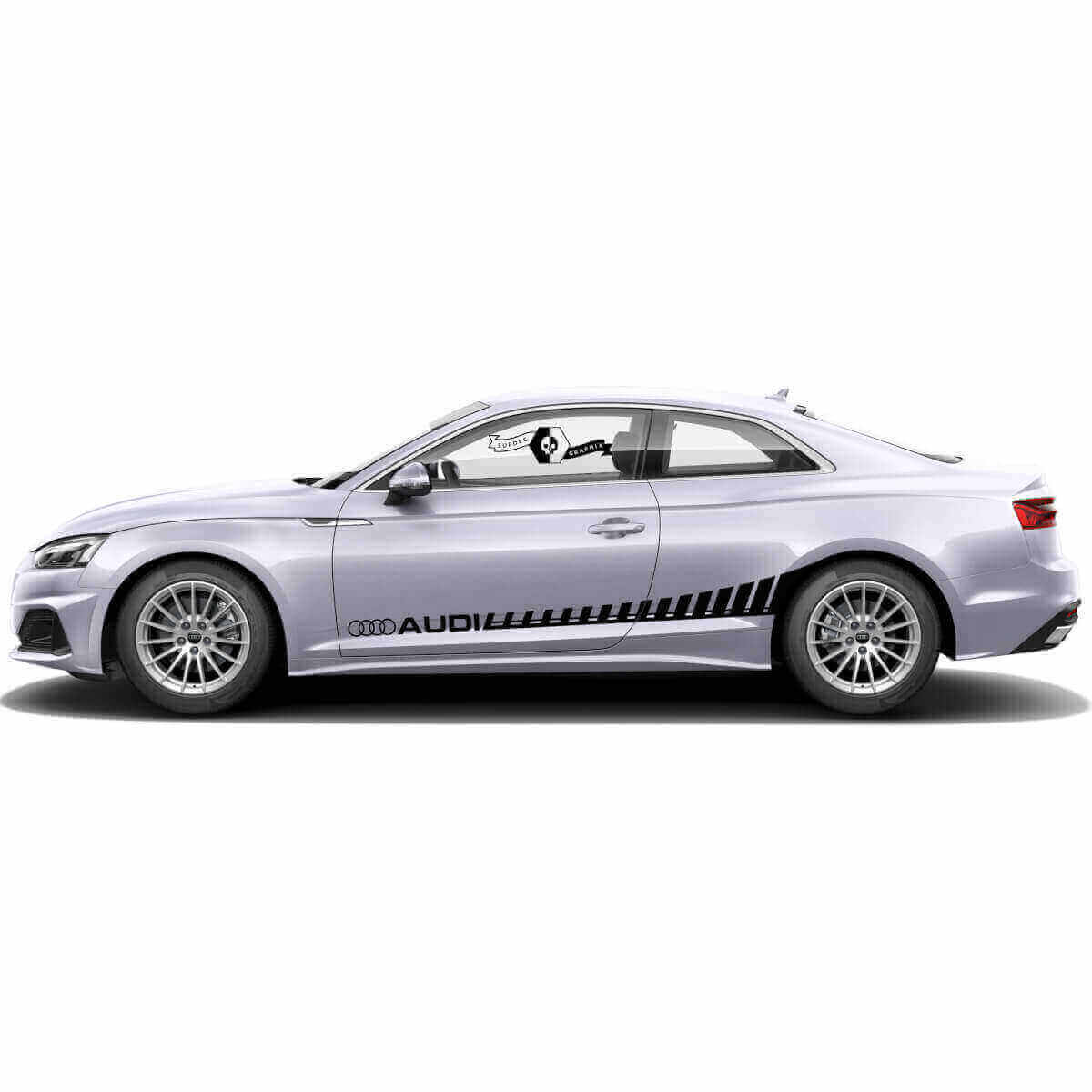 Kit adesivo in vinile con strisce laterali a marchio stile stroboscopico per Audi A5