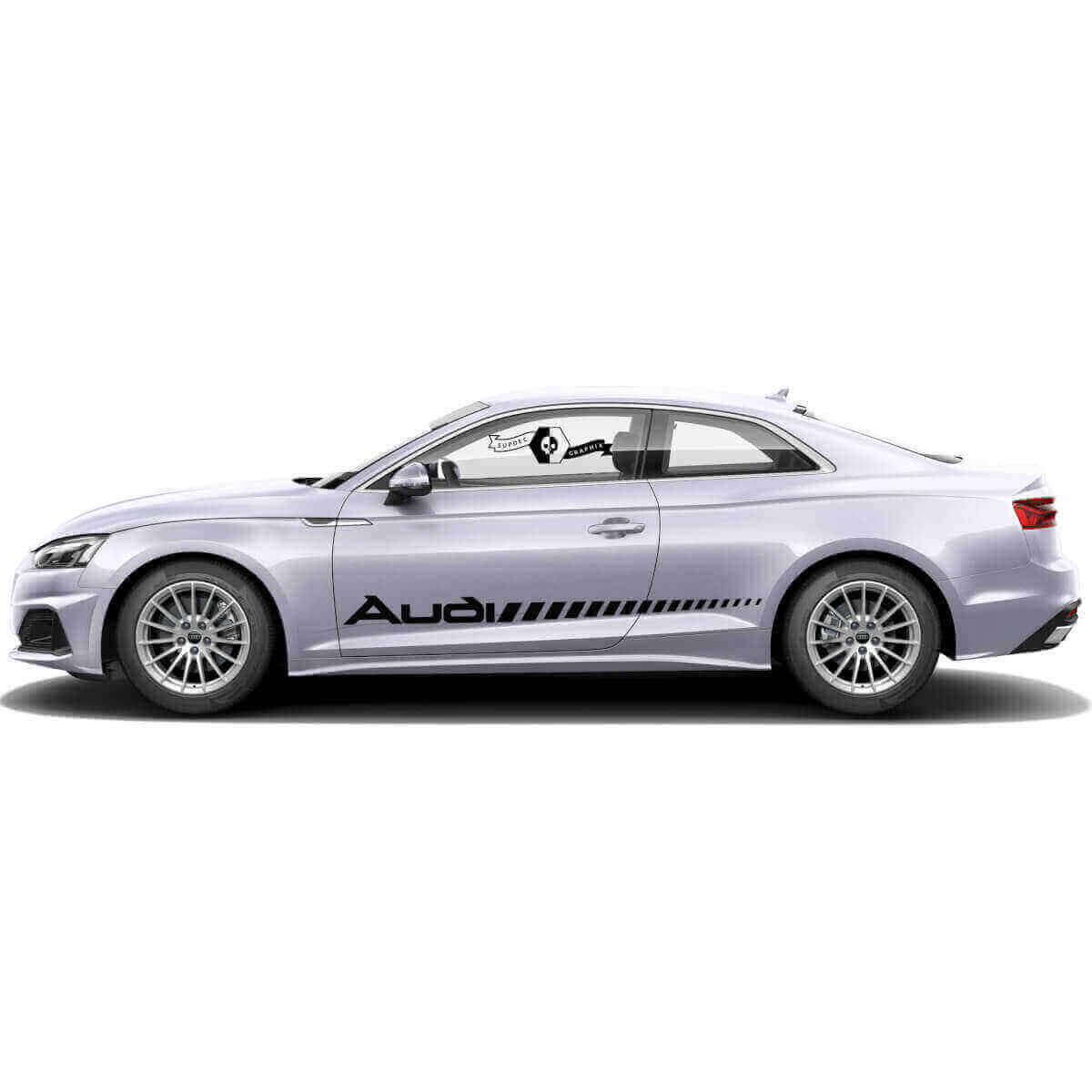 Kit di adesivi laterali in vinile con logo stile lampeggiante per Audi A5