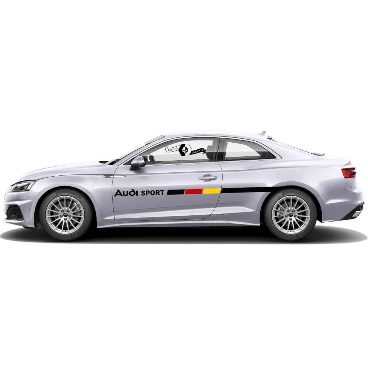 Kit Adesivi Laterali Marchiati Stile Bandiera Tedesca per Audi A5