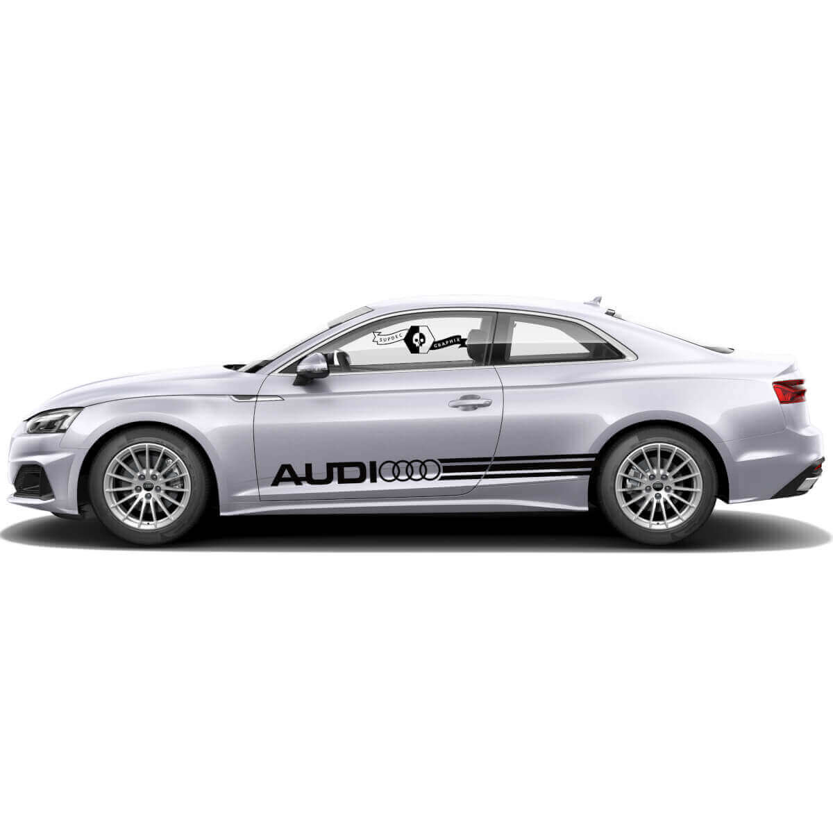 Kit di Adesivi in Vinile con Strisce Laterali Marchiate per Audi A5