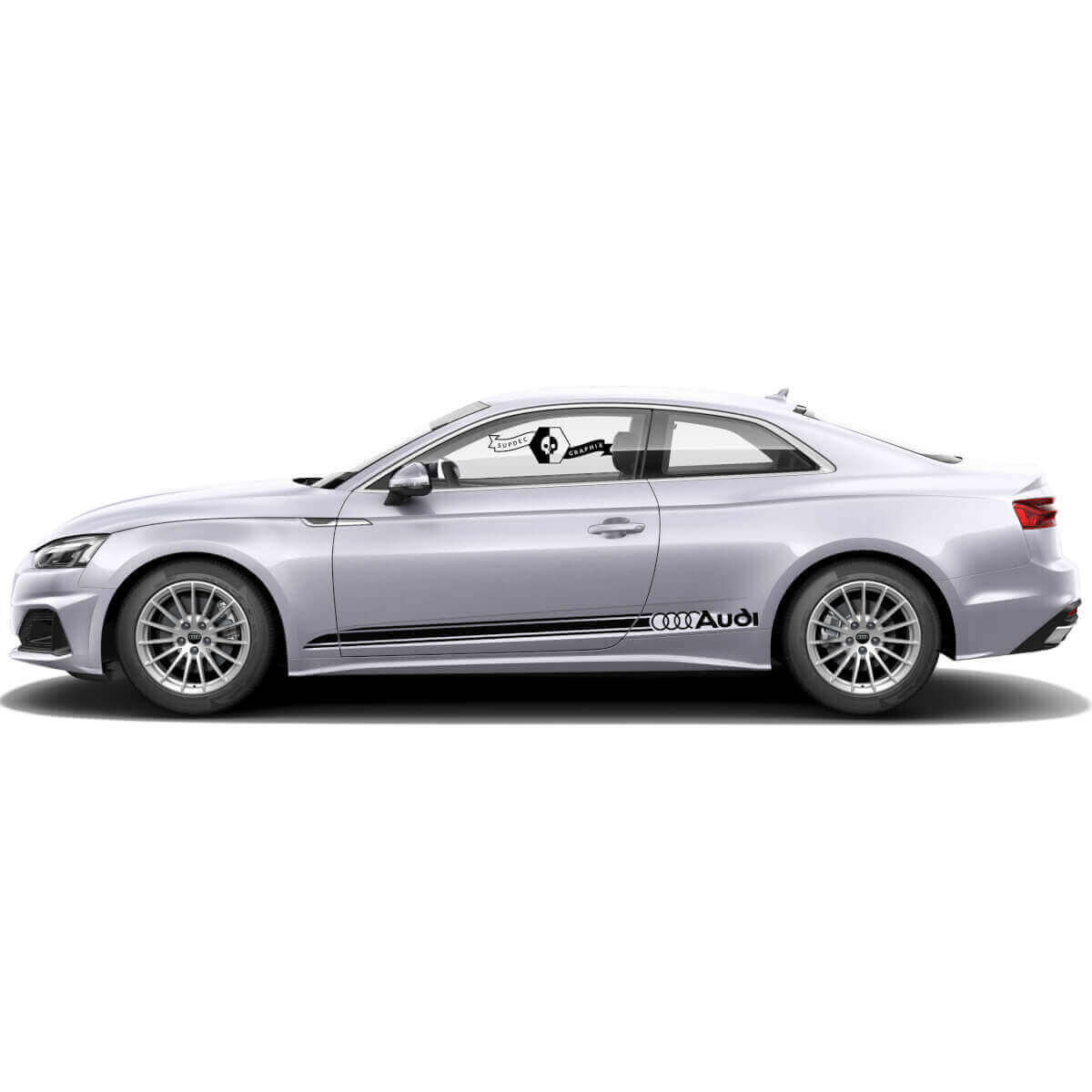 Set di Adesivi Vinilici con Strisce Laterali Contorno Brandizzate per Audi A5