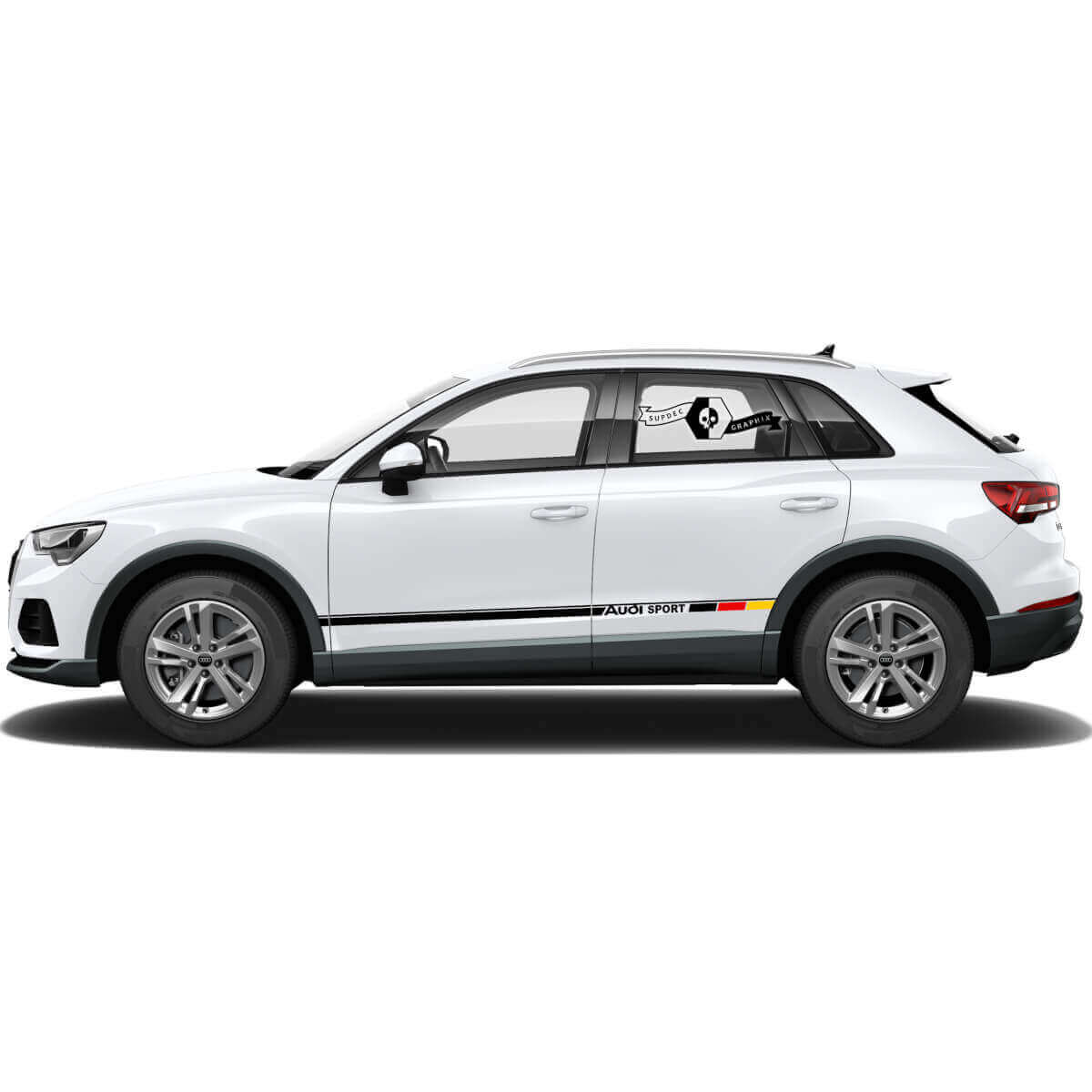 Set di Adesivi in Vinile a Strisce Laterali Stile Bandiera Tedesca per Audi Q3