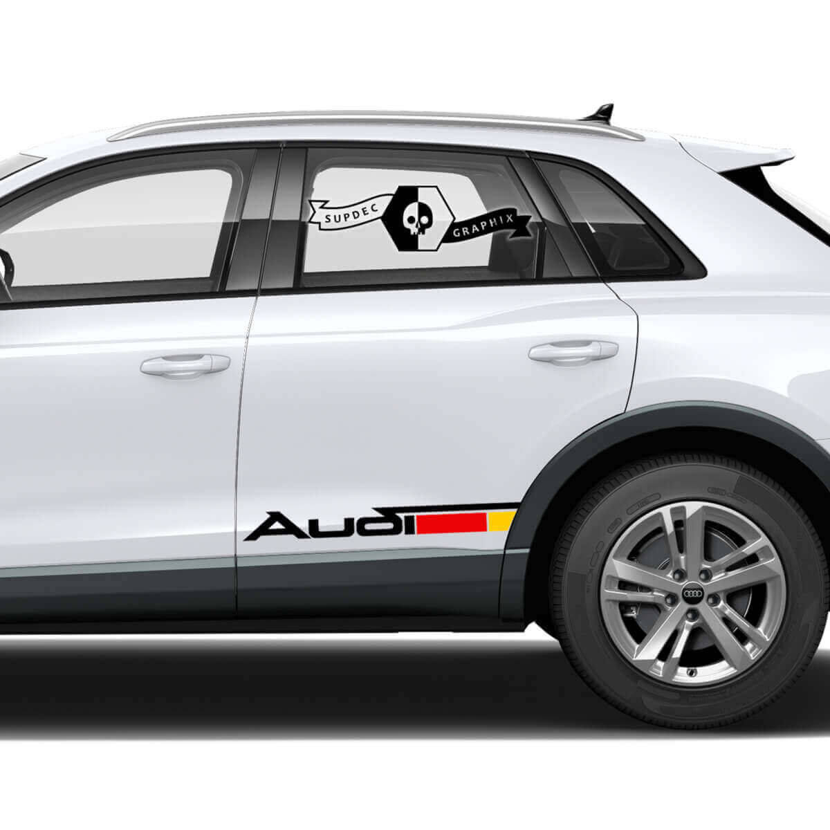Set di adesivi in vinile per porta laterale stile bandiera tedesca per Audi Q3