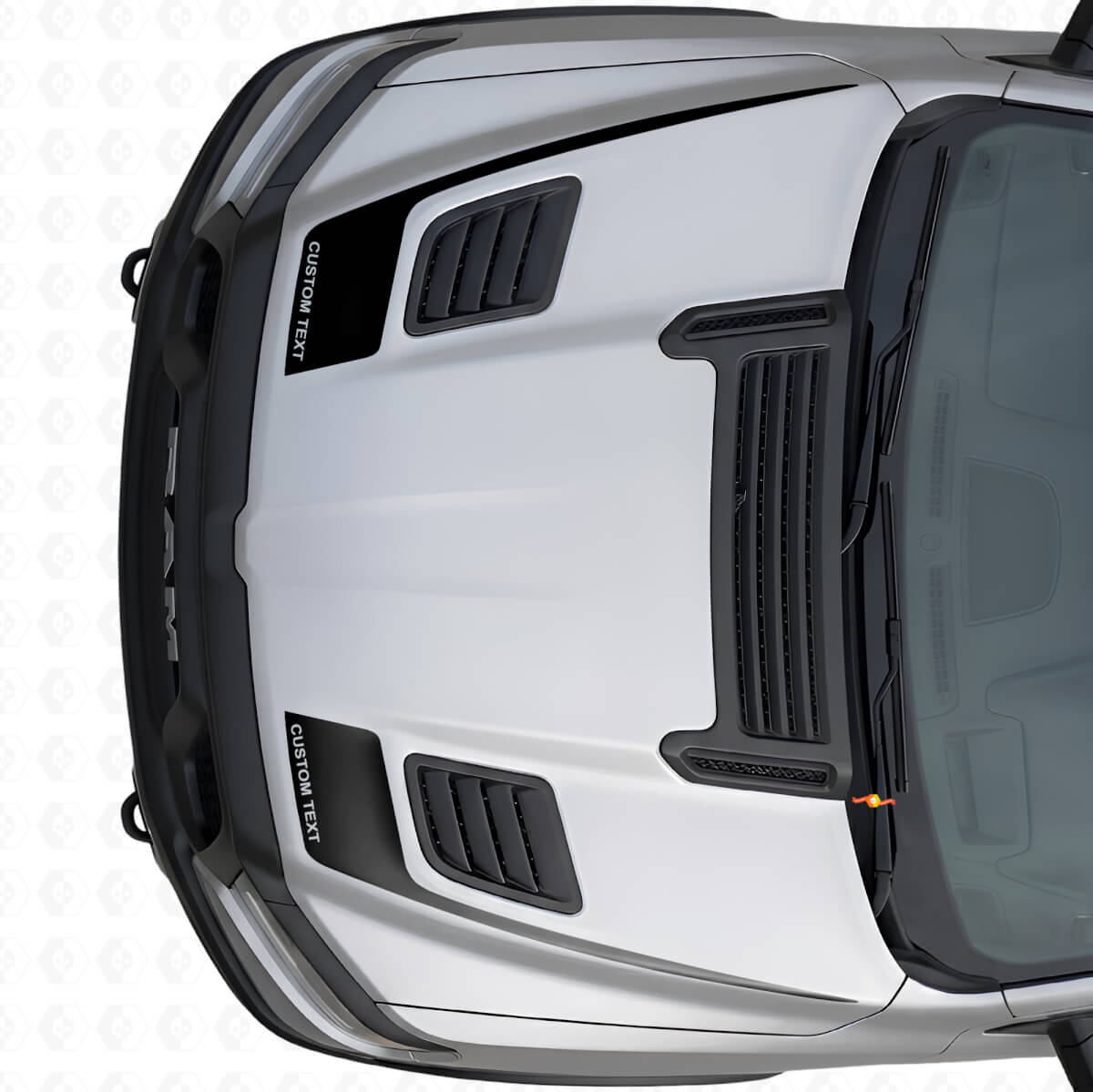 Set di Adesivi in Vinile Personalizzati per Cofano Stile Bastone da Hockey per Dodge Ram Sport 2019+