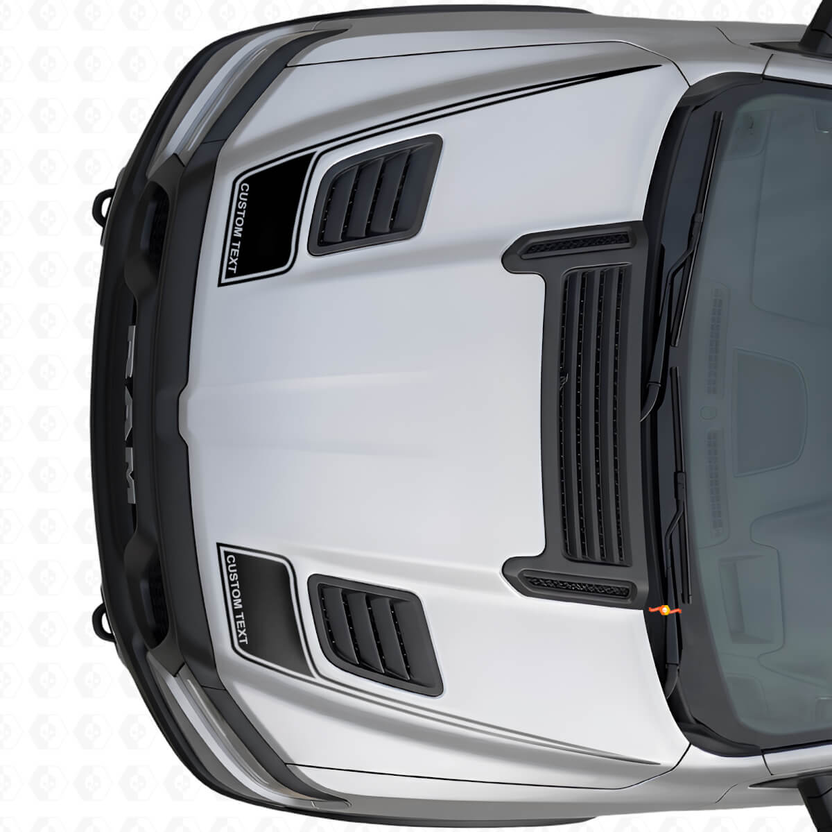 Set di Adesivi in Vinile con Strisce Personalizzate con Testo Contornato per Dodge Ram Sport 2019+