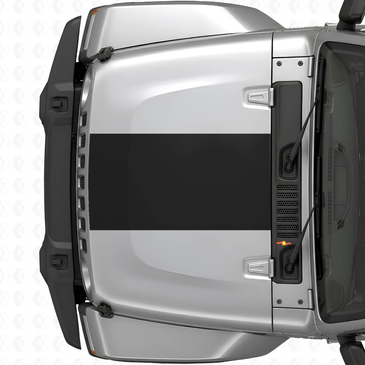 Adesivo in Vinile Striscia Centrale Ampia per Cofano per Jeep Wrangler 2007+
