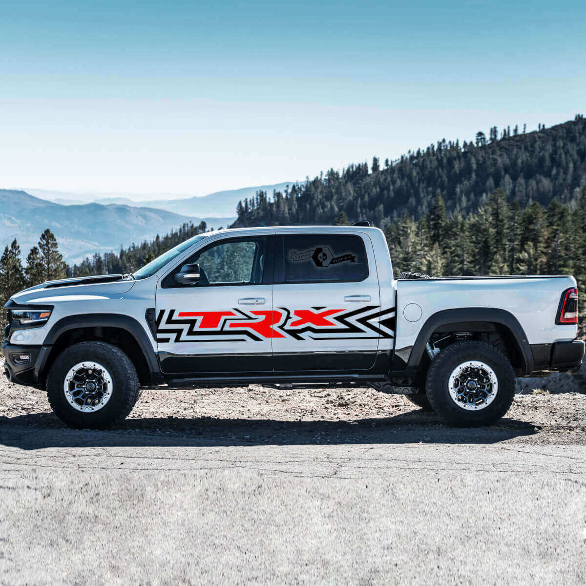 Kit Adesivi in Vinile Laterali Porta TRX per Dodge Ram Rebel TRX 2021+